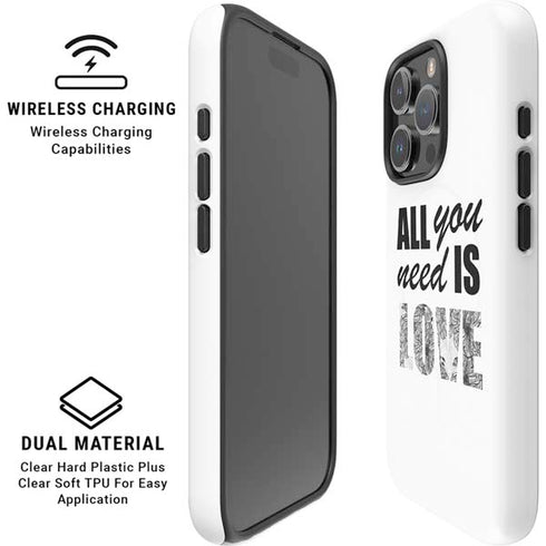 All You Need Is Love BW iPhone 16 Pro Magsafe Impact Case